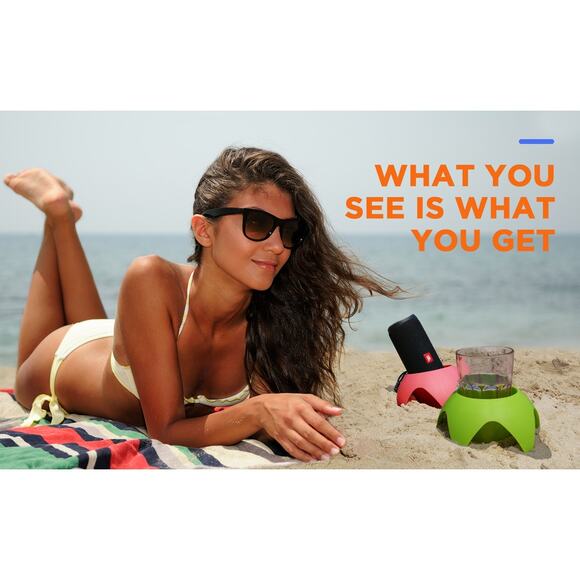 Beach Drink Holders for Sand, Colorful Stackable Cup Coasters, 7-Pack New - Picture 6 of 14